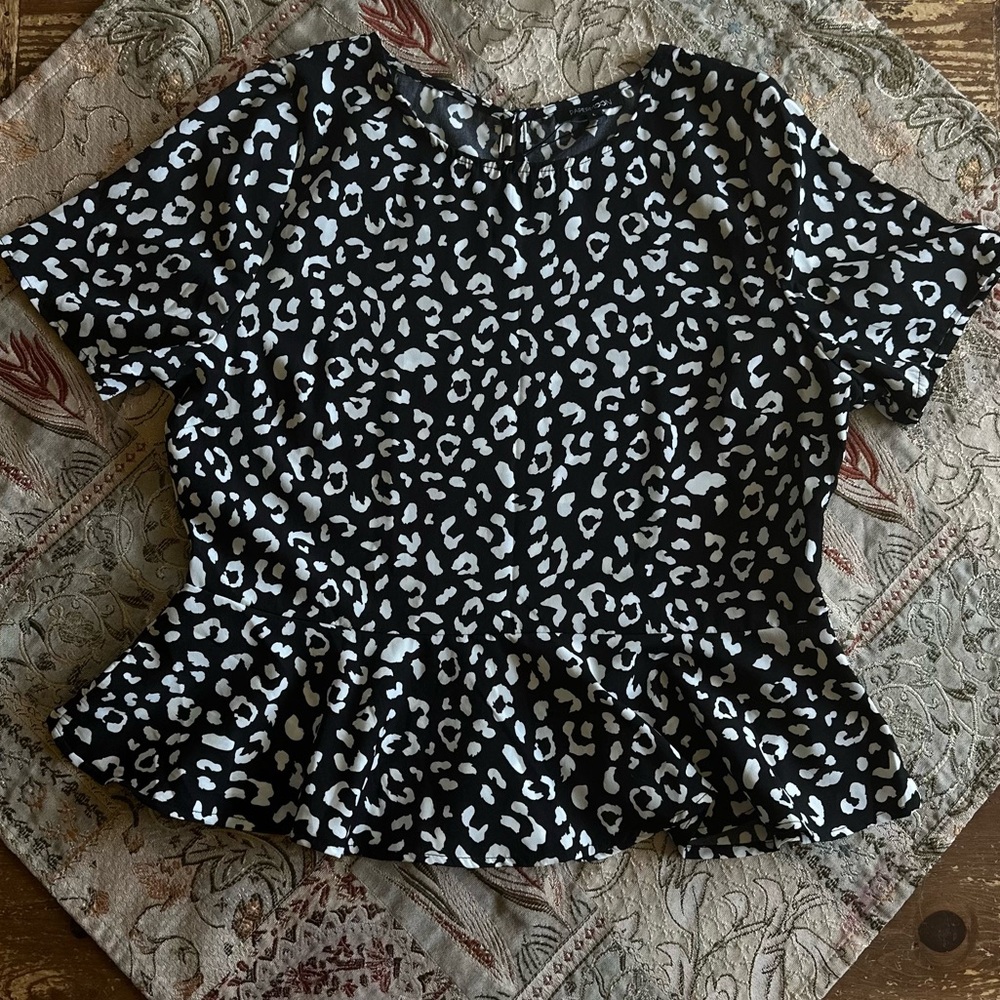 Papermoon Black and White Animal Print Blouse